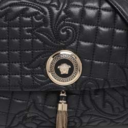 Pre Owned Versace Black Quilted Leather Calliope Vanitas Shoulder Bag