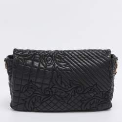 Pre Owned Versace Black Quilted Leather Calliope Vanitas Shoulder Bag