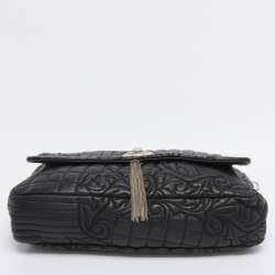 Pre Owned Versace Black Quilted Leather Calliope Vanitas Shoulder Bag