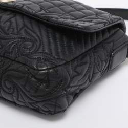 Pre Owned Versace Black Quilted Leather Calliope Vanitas Shoulder Bag