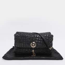 Pre Owned Versace Black Quilted Leather Calliope Vanitas Shoulder Bag