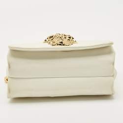 Pre Owned Versace White Leather Medusa Sultan Shoulder Bag