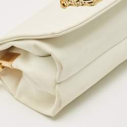 Pre Owned Versace White Leather Medusa Sultan Shoulder Bag