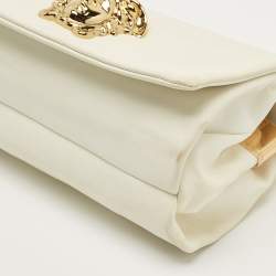 Pre Owned Versace White Leather Medusa Sultan Shoulder Bag