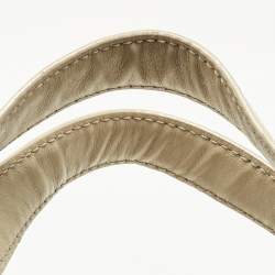 Pre Owned Versace Beige/Cream Coated Canvas and Leather Barocco Tote