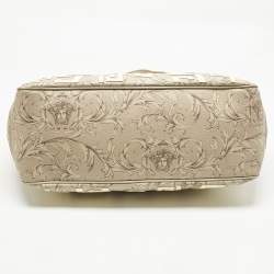 Pre Owned Versace Beige/Cream Coated Canvas and Leather Barocco Tote