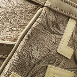 Pre Owned Versace Beige/Cream Coated Canvas and Leather Barocco Tote