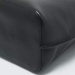 Pre Owned Versace Black Leather Large Virtus Bucket Bag