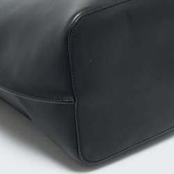 Pre Owned Versace Black Leather Large Virtus Bucket Bag