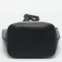 Pre Owned Versace Black Leather Large Virtus Bucket Bag