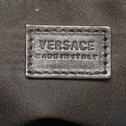 Pre Owned Versace Black Leather and Patent Leather Vanitas Icon Tote