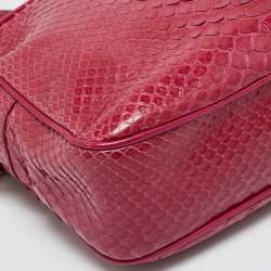 Pre Owned Versace Pink Python Palazzo Medusa Camera Crossbody Bag