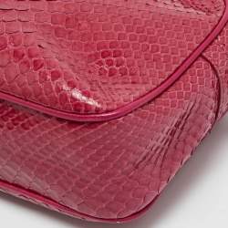 Pre Owned Versace Pink Python Palazzo Medusa Camera Crossbody Bag