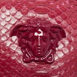 Pre Owned Versace Pink Python Palazzo Medusa Camera Crossbody Bag