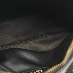 Pre Owned Versace Black Woven Velvet and Patent Leather Small Studded Snap Out Of It Satchel
