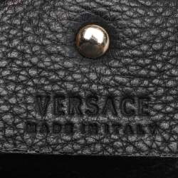 Pre Owned Versace Black Leather Palazzo Shopper Tote