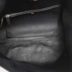 Pre Owned Versace Black Leather Palazzo Shopper Tote
