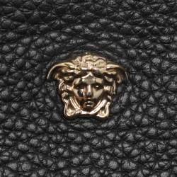 Pre Owned Versace Black Leather Palazzo Shopper Tote
