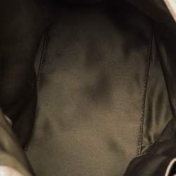 Pre Owned Versace Metallic Beige/Gold Leather Chain Link Flap Hobo