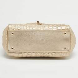 Pre Owned Versace Gold Quilted Leather Talia Vanitas Shoulder Bag