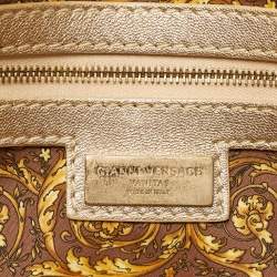 Pre Owned Versace Gold Quilted Leather Talia Vanitas Shoulder Bag