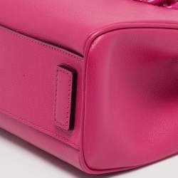 Pre Owned Versace Magenta Leather La Medusa Chain Tote