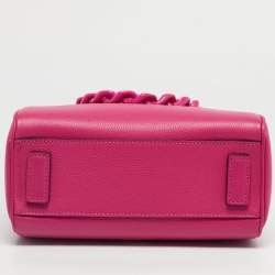 Pre Owned Versace Magenta Leather La Medusa Chain Tote