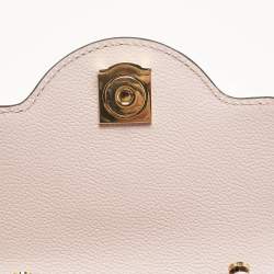 Pre Owned Versace Lilac Jacquard Canvas and Leather Small La Medusa Top Handle Bag