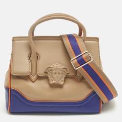 Pre Owned Versace Tricolor Leather Palazzo Empire Tote