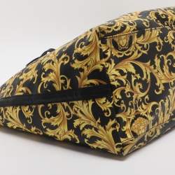 Pre Owned حقيبة يد فيرساتشي باروكو قماش مطلي أصفر/أسود