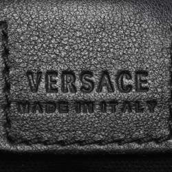 Pre Owned حقيبة يد فيرساتشي باروكو قماش مطلي أصفر/أسود