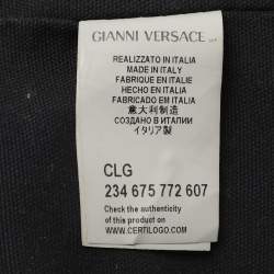 Pre Owned حقيبة يد فيرساتشي باروكو قماش مطلي أصفر/أسود