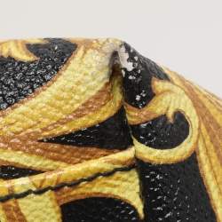 Pre Owned حقيبة يد فيرساتشي باروكو قماش مطلي أصفر/أسود