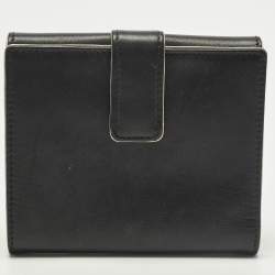 مملوكة مسبقًا محفظة فرساتشي فرنسية جلد أسود مدوسا