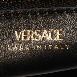 Pre Owned حقيبة فيرساتشي لاميدوسا يد علوية جلدية سوداء مغلفة بجلد