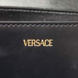 مملوكة مسبقًا Versace Greca Goddess Black Leather Flap Shoulder Bag