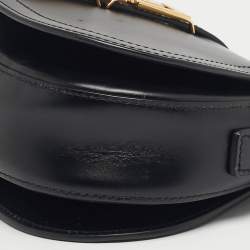 مملوكة مسبقًا Versace Greca Goddess Black Leather Flap Shoulder Bag