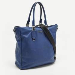 مملوكة مسبقًا حقيبة أسبوعية فيرساتشي جلد أزرق