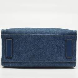 مملوكة مسبقًا حقيبة يد فيرساتشي ميدوسا صغيرة دنيم أزرق