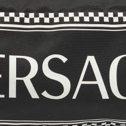 Pre Owned Versace Logo Black/White Nylon Belt Bag