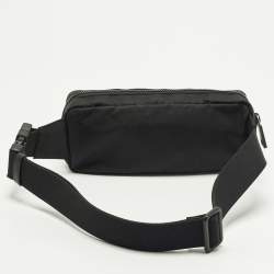 Pre Owned Versace Logo Black/White Nylon Belt Bag