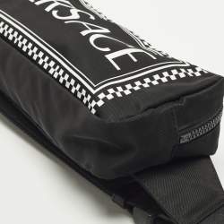 Pre Owned Versace Logo Black/White Nylon Belt Bag