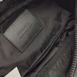 Pre Owned Versace Logo Black/White Nylon Belt Bag