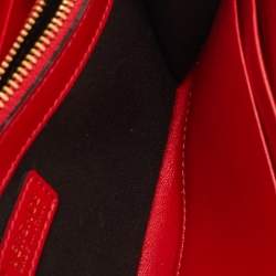 مملوكة مسبقًا Versace Red/White Leather Logo Flap Continental Wallet
