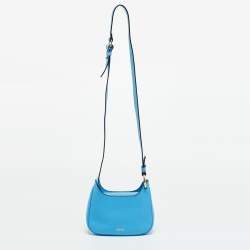 مملوكة مسبقًا Versace La Medusa Chain Blue Leather Hobo