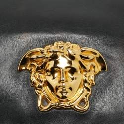 Pre Owned Versace Medusa Sultan Black Leather Shoulder Bag