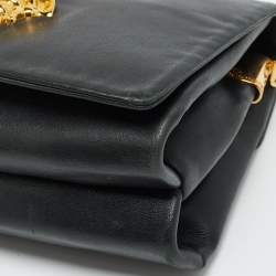 Pre Owned Versace Medusa Sultan Black Leather Shoulder Bag