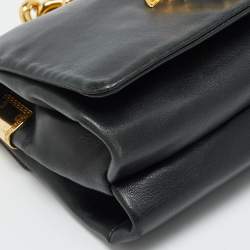 Pre Owned Versace Medusa Sultan Black Leather Shoulder Bag