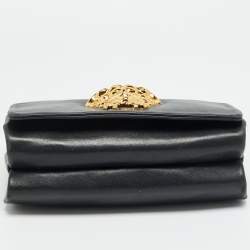 Pre Owned Versace Medusa Sultan Black Leather Shoulder Bag