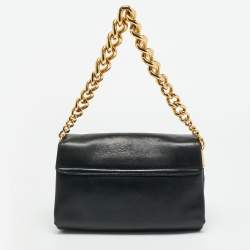 Pre Owned Versace Medusa Sultan Black Leather Shoulder Bag